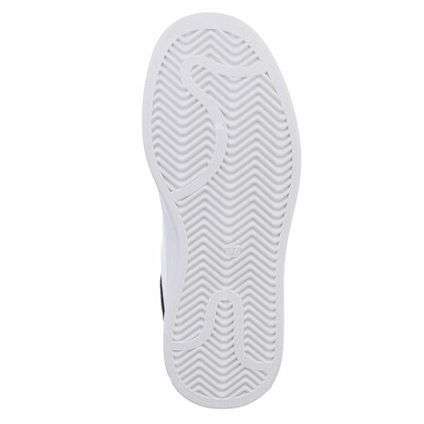 Dames sneakers / lage gympen met klittenband - wit / zilver