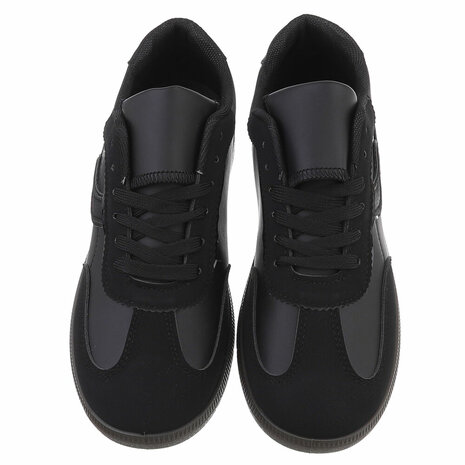 Dames retro sneakers / lage gympen - zwart