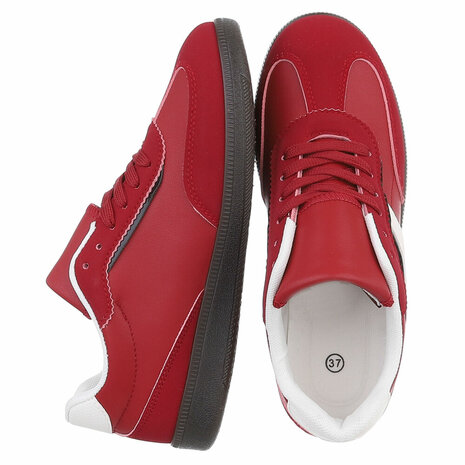 Dames retro sneakers / lage gympen - rood