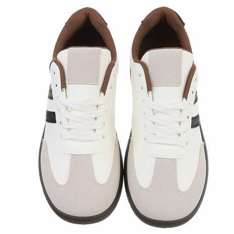Dames retro sneakers / lage gympen - wit / zwart