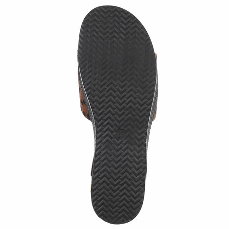 Dames wedge sandalen met sleehakken - bruin panterprint
