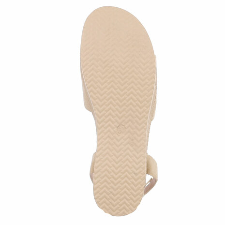 Dames wedge sandalen met sleehakken - zand