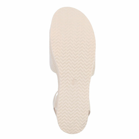 Dames wedge sandalen met sleehakken - beige