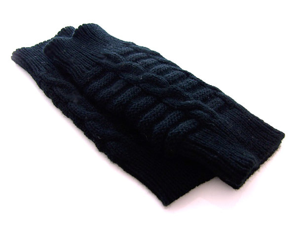 Handschoenen dames gebreid (toploos) - zwart