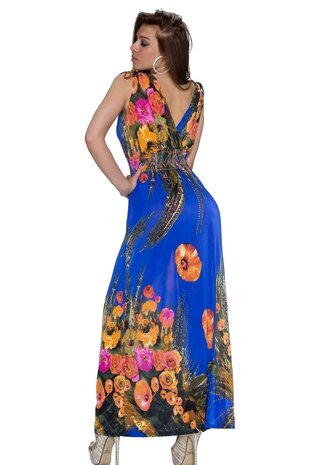 Dames maxi dress / lange jurk - blauw