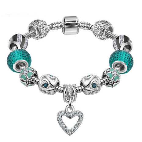 Dames armband met beads / bedels - zeegroen