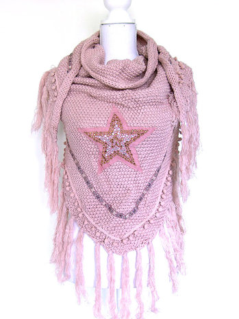 poncho / omslagdoek met ster - roze - Jewelry Watches