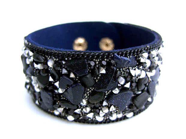 Dames armband met natuursteen - blauwe goudsteen