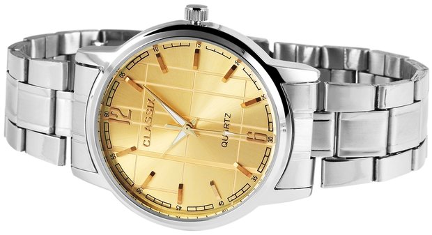 Classix herenhorloge met stalen band - bicolor goud