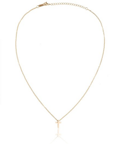 Ketting met hanger kruis - edelstaal gold plated