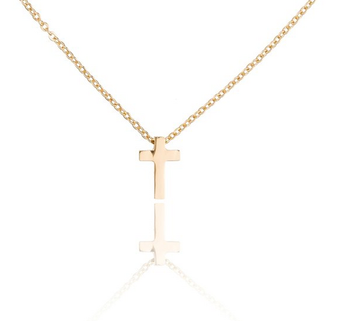 Ketting met hanger kruis - edelstaal gold plated