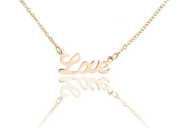 Ketting met hanger love - edelstaal gold plated