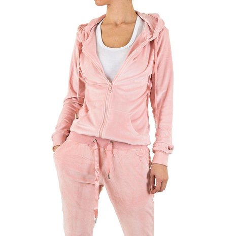 federatie ethiek Downtown Dames velvet huispak / velours joggingpak - roze - Lunamex Jewelry & Fashion federatie ethiek Downtown Dames velvet huispak / velours joggingpak - roze - Lunamex Jewelry & Fashion