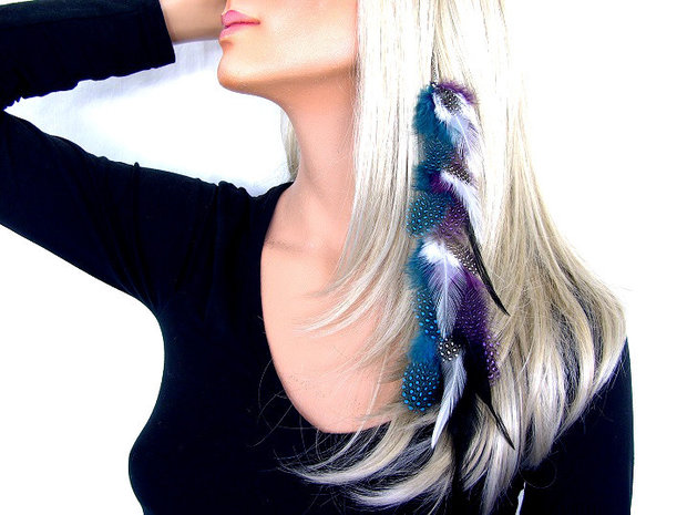 Feather extensions / clip-in featherlocks 25-30cm