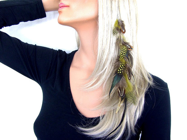 Feather extensions / clip-in featherlocks 25-30cm