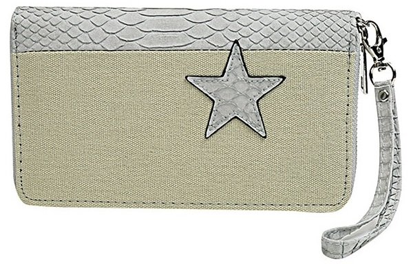 Dames portemonnee met ster - leger / grijs