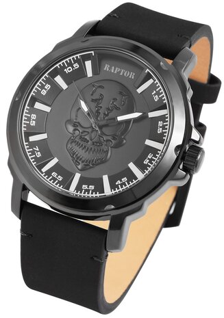 Raptor Watches herenhorloge met skull - zwart