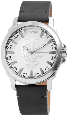 Raptor Watches herenhorloge met skull - wit / grijs