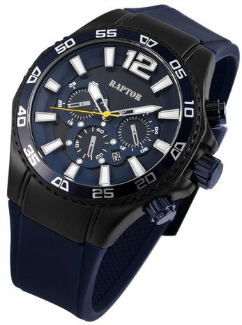 Raptor Watches herenhorloge met rubberen band - blauw