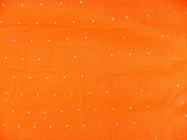 Kolsjaal uni met glitter - fluor oranje