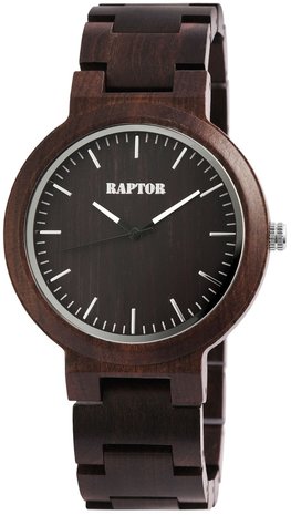 Raptor Watches houten herenhorloge / wood watch - donkerbruin