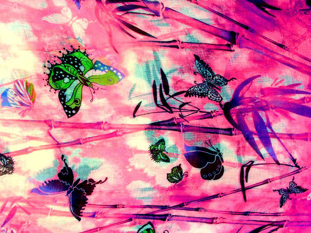 Kolsjaal vlinders multicolor - roze