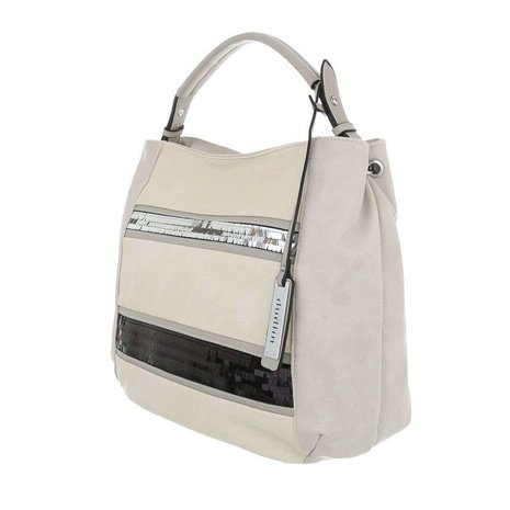 Dames tas / handtas met afneembare schouderband - lichtgrijs