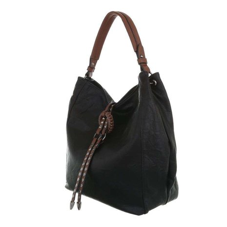 Dames tas / handtas met studs en afneembare schouderband - zwart