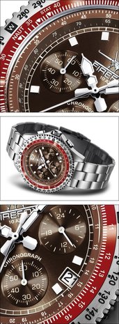 FireFox Chronograph FIGHTER FFS05-106 coffee / red