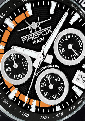 FireFox Chronograph SILVER SURFER FFS13-102B black / orange