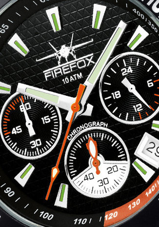 FireFox Chronograph SILVER SURFER FFS13-102D black / orange