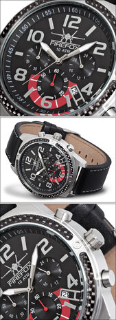 FireFox Chronograph SKYDIVER FFS20-102A carbon black / red