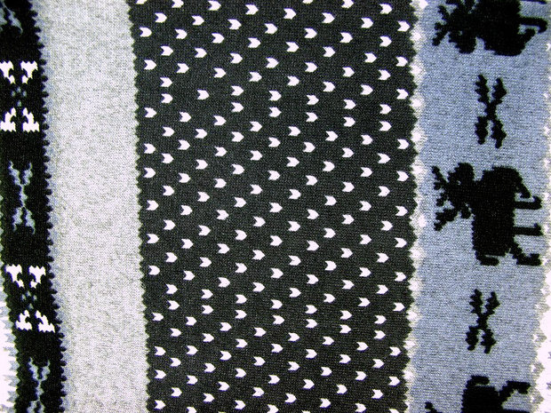 Kolsjaal winterprint - grijs / zwart