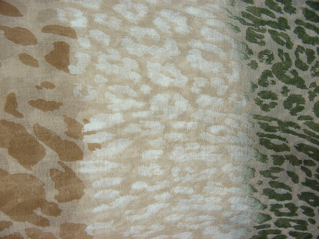 Sjaal panterprint - leger / bruin