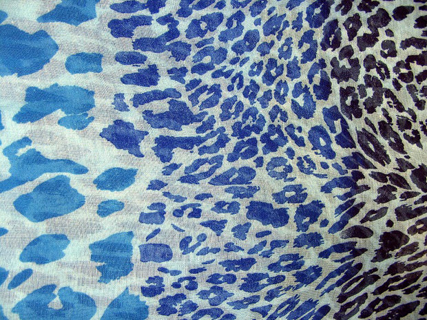 Sjaal panterprint -  blauw