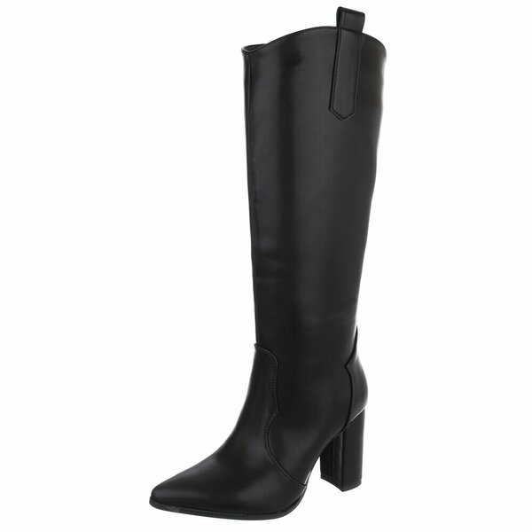 Dames hoge laarzen / high heels knielaarzen - zwart