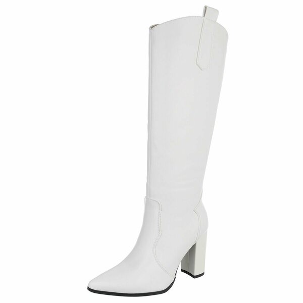 Dames hoge laarzen / high heels knielaarzen - wit