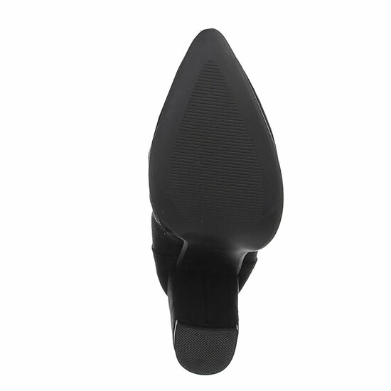Dames hoge laarzen / high heels knielaarzen su&egrave;de-look - zwart