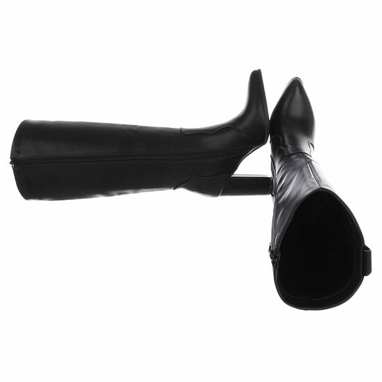 Dames hoge laarzen / high heels knielaarzen - zwart