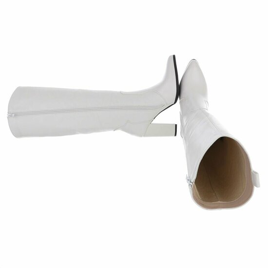 Dames hoge laarzen / high heels knielaarzen - wit