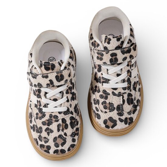 Kinder meisjes retro sneakers met panterprint, Rock &amp; Joy - bruin
