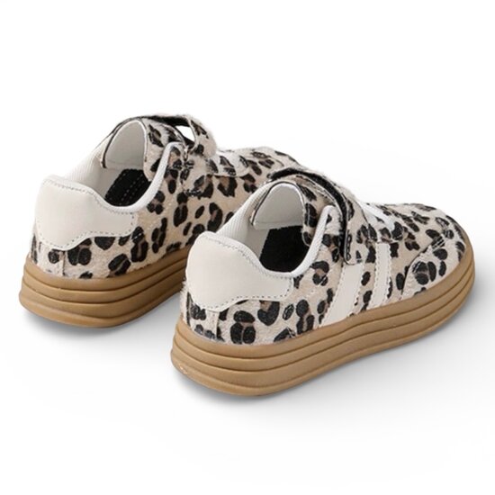 Kinder meisjes retro sneakers met panterprint, Rock &amp; Joy - bruin
