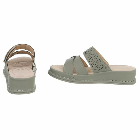 Dames medi comfort slippers - matcha groen