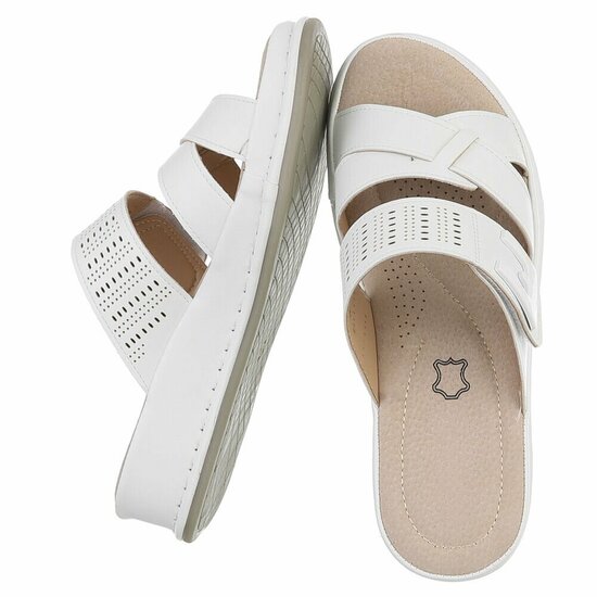 Dames medi comfort slippers - wit