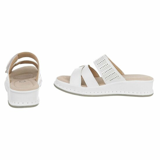 Dames medi comfort slippers - wit