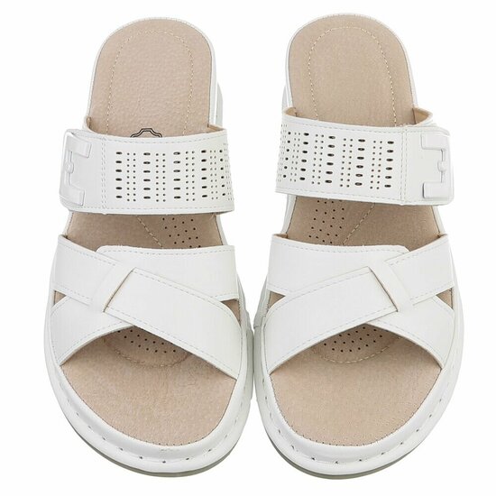 Dames medi comfort slippers - wit