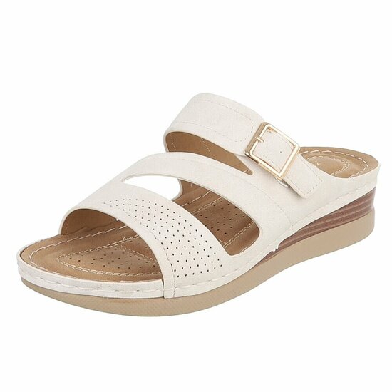 Dames medi comfort slippers - wit
