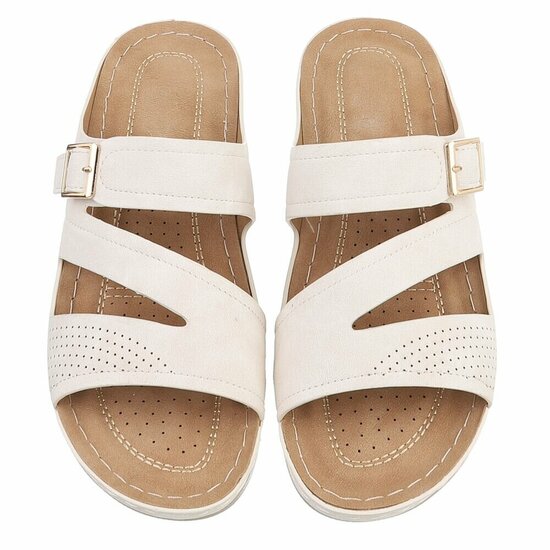 Dames medi comfort slippers - wit