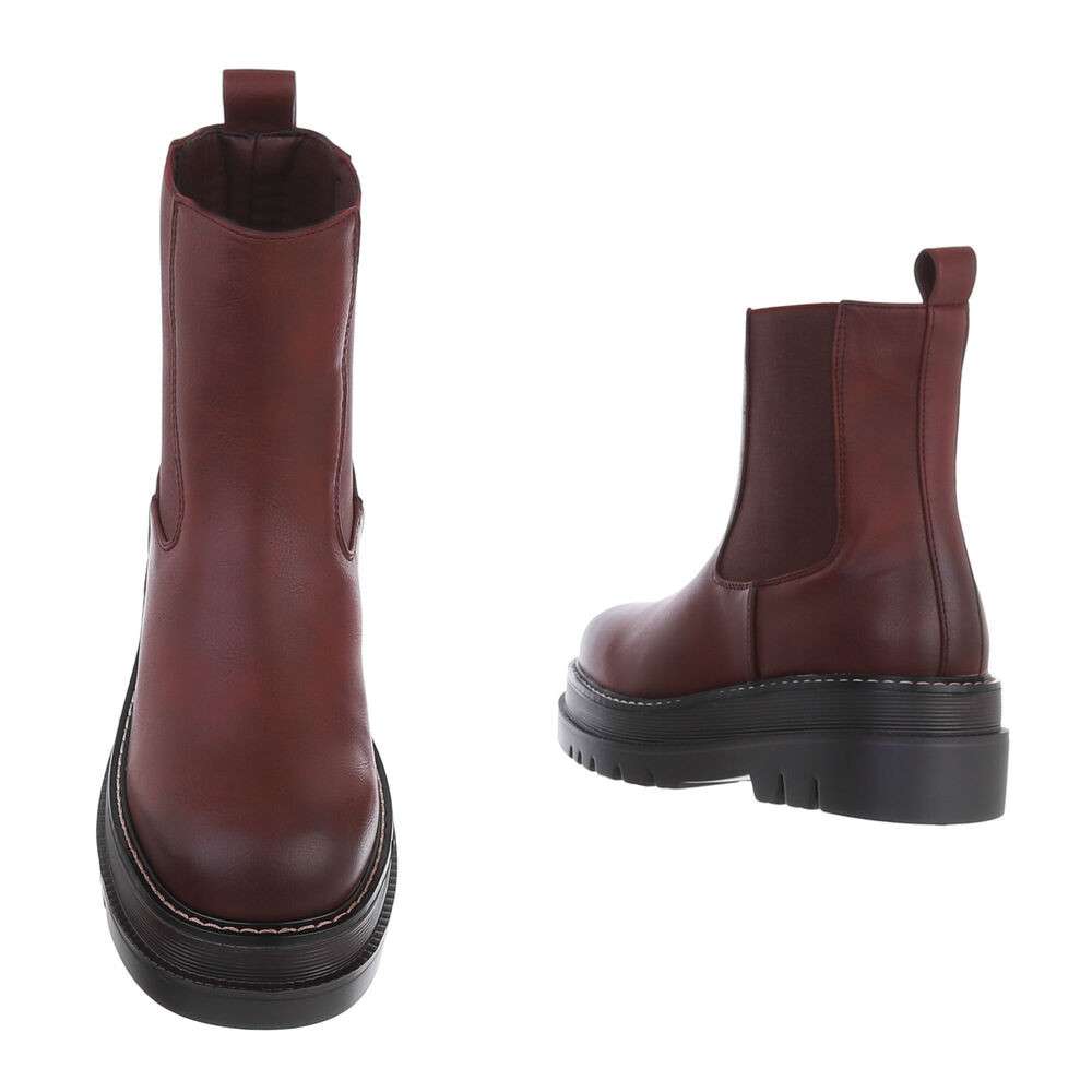 Ochtend gymnastiek vleet Regulatie Dames enkellaarzen / Chelsea boots - bordeaux rood - Lunamex Jewelry &  Watches