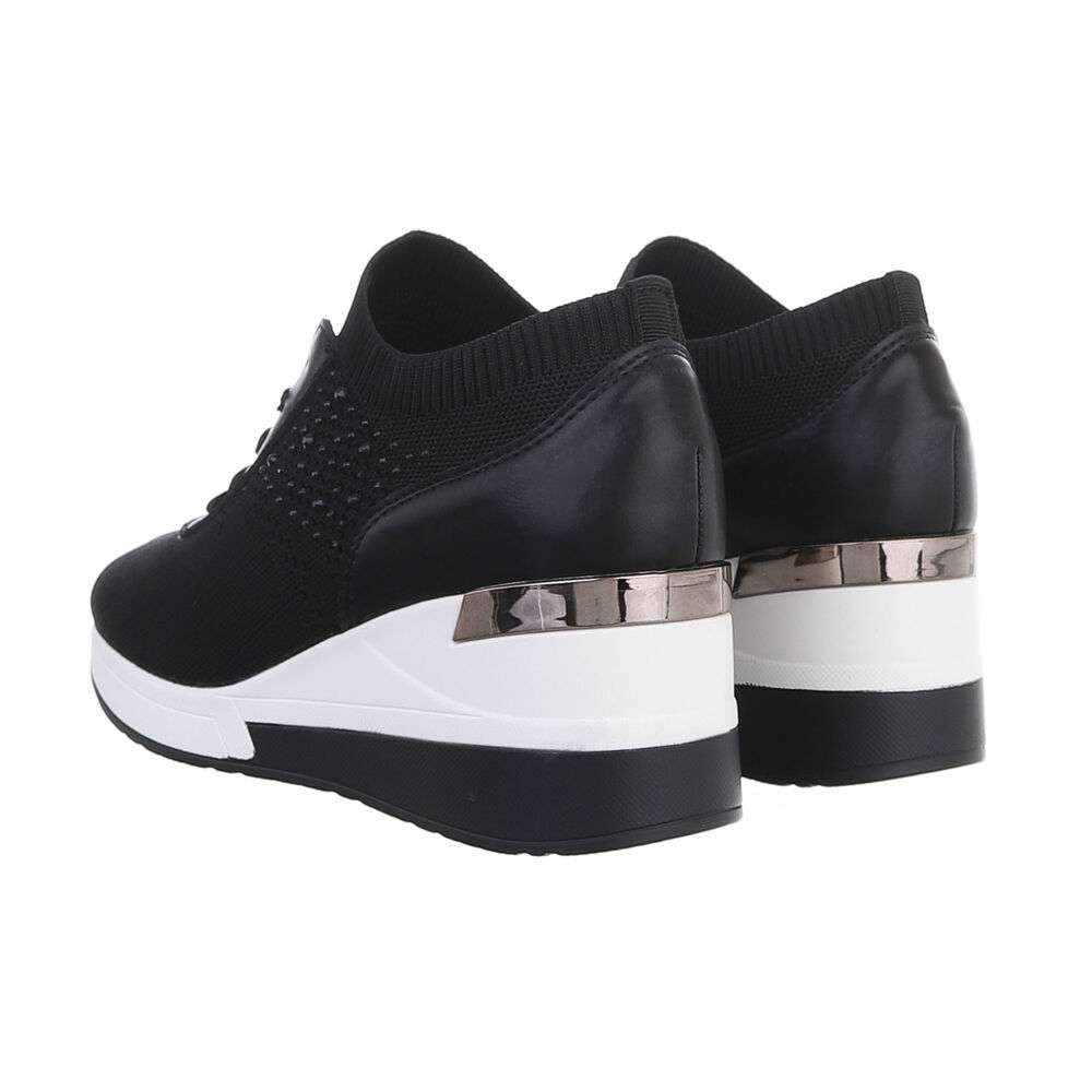 Wedge sneakers zwart cheap